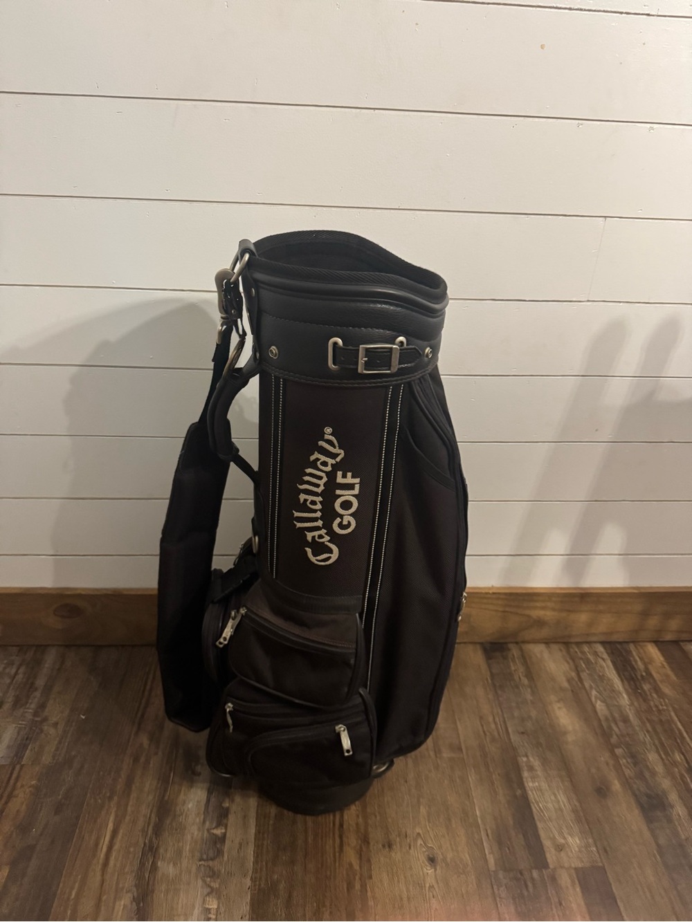 Callaway Golf Cart Bag 6 Way Divider Black Gray Padded Strap Vintage Style - Picture 3 of 10